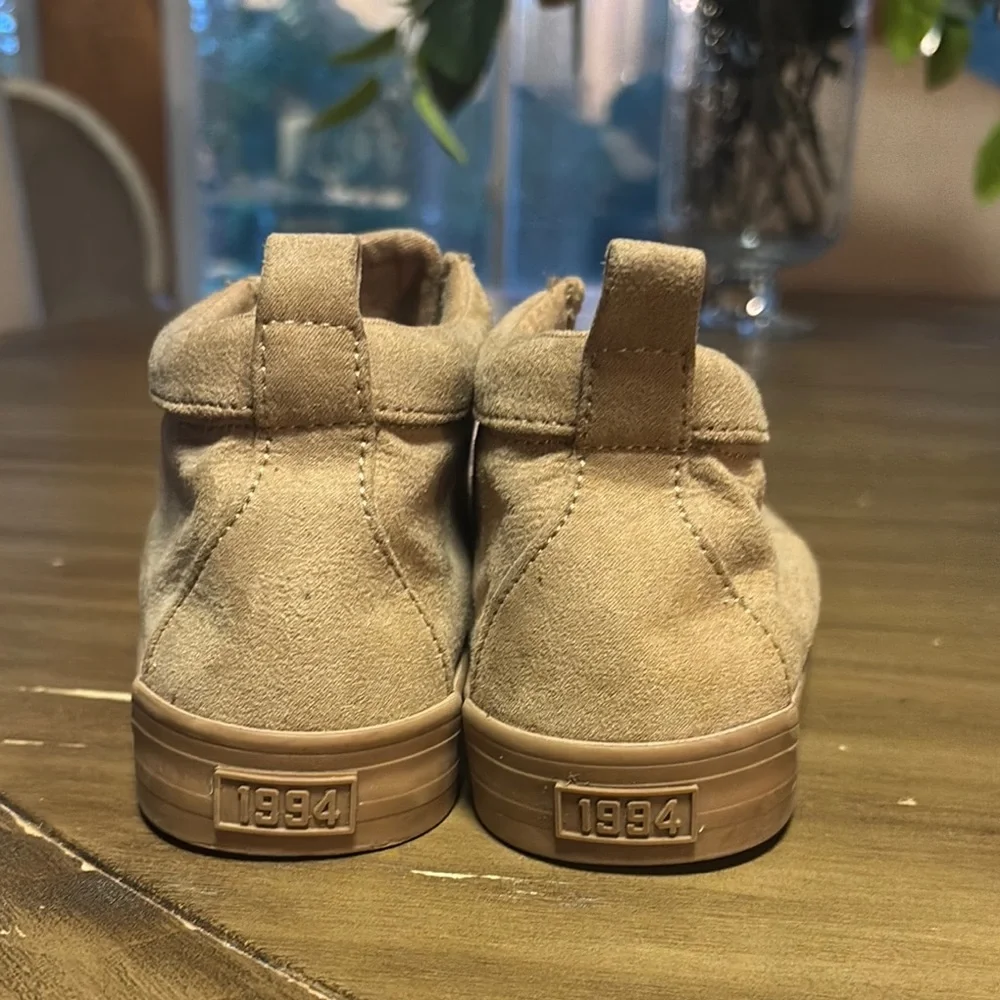 Tan Faux Suede High-Top Casual Sneakers